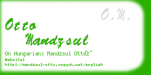 otto mandzsul business card